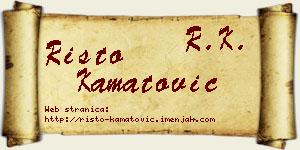 Risto Kamatović vizit kartica